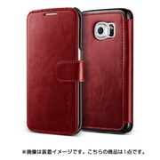 手帳型PUレザーケース ディープレッド×ブラック Dandy Layered Leather for GALAXY S6 Edge