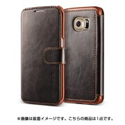 手帳型PUレザーケース ダークブラウン×ブラウン Dandy Layered Leather for GALAXY S6 Edge