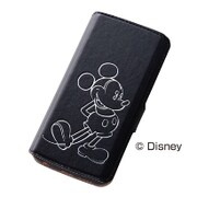 Galaxy S6 edge専用 ホットスタンプブックレザーケース 合皮 ディズニー ミッキー RT-DSC04GI/MK