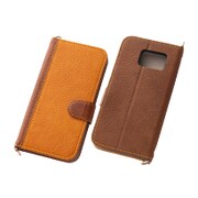 Galaxy S6専用 ブックレザーケース 合皮 バイカラー ダークブラウン/キャメル RT-SC05GLBC7/DKK
