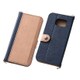 Galaxy S6 edge専用 ブックレザーケース 合皮 バイカラー ダークネイビー/ベージュ RT-SC04GLBC7/DNBE