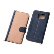 Galaxy S6専用 ブックレザーケース 合皮 バイカラー ダークネイビー/ベージュ RT-SC05GLBC7/DNBE