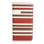 GALAXY S6 Edgeボーダー(2)手帳型ケース ブラウン IQ-GS6EB2-BR