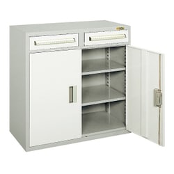 KU-94BGY [工具管理ユニット 2列1段引出し+ロッカータイプ 900×450×880mm 完成品]