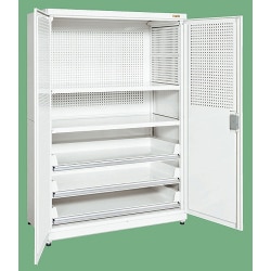 PNH-9063PC3W [保管システム スライド棚、パンチングパネル付タイプ 900×640×1800mm 完成品]