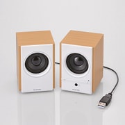 パソコン用2.0ch 木のスピーカー USB電源 ホワイト MS-W12UWH