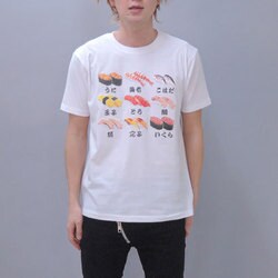 S-217A [Tシャツ 寿司日本語 白 LL]