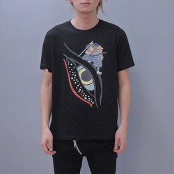 S-2092A [Tシャツ 目鯨 黒 S]