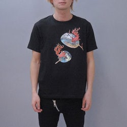 S-1789A [Tシャツ 団扇炎金魚 黒 M]
