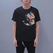 S-2062A [Tシャツ 花鳥文様 黒 L]