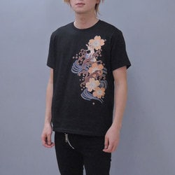 S-2034A [Tシャツ 桜波兎 黒 L]
