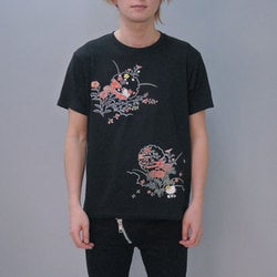 S-2743 [Tシャツ ハローキティ丸紋菊 黒 WM]