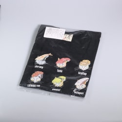 S-3306 [Tシャツ 寿司猫帽子 黒 S]
