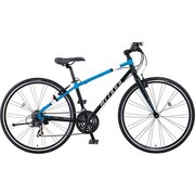 クロスバイク California Sky C(カルフォルニア スカイ C) 38cm 700C×28C 外装21段変速(フロント3段×リア7段) マットブラック/ブルー ACSC3851 OKB5