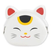 mimi POCHI JAPAN 招き猫 白 [シリコン製 がまぐち]
