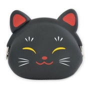 mimi POCHI JAPAN 招き猫 黒 [シリコン製 がまぐち]