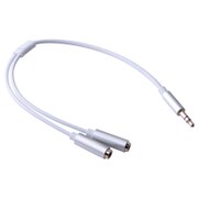 ステレオミニ2分岐ケーブル 20cm ホワイト AVC-05WH