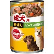 P16 缶 成犬用 角切ビーフ＆緑黄色野菜 [犬用 ウェット 400g 総合栄養食]