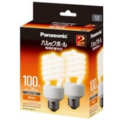 電球形蛍光灯 E26口金 電球色 パルックボール D100形 2個入 EFD25EL20E2T