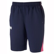ARN-4302P [Team Wear(チームウェア) クロスハーフパンツ SSサイズ ダークネイビー×マゼンタ]
