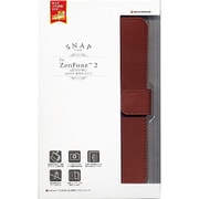 ZenFone 2用 手帳型ケース レザー調ブックタイプ ブラウン 1714ZEN2
