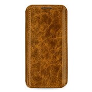 Premium Leather Case for Galaxy S6 edge Book 高級本革ケース 横開き 茶 CBR-SSG925MS2AEATB