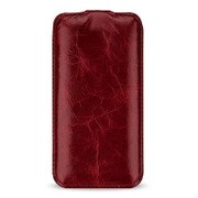 Premium Leather Case for Galaxy S6 edge Flip 高級本革ケース 縦開き 赤 CBR-SSG925AAAEARR