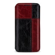 Premium Leather Case for Galaxy S6 edge Plutus 高級本革ケース 横開き 赤/黒 CBR-SSG925MS2AOBRRP