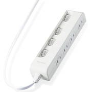 個別スイッチ付 省エネタップ 横挿しタイプ 4個口 3m ホワイト T-E5C-2430WH