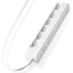 個別スイッチ付 省エネタップ 横挿しタイプ 6個口 1m ホワイト T-E5C-2610WH