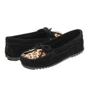 349F [モカシン LEOPARD KILTY MOC（レオパードキルティーモック） レディース 23.0cm ブラック]