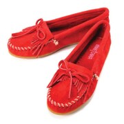 406 [モカシン KILTY SUEDE MOC HARDSOLE （キルティスエードモカシンハードソール） レディース 23.0cm レッド]