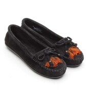 460 [モカシン FEATHER MOC（フェザーモカシン） レディース 23.0cm ブラック]