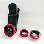 FSH-SL31RD [スマホ用レンズ 3in1 セルカレンズ マクロ・ワイド・魚眼 レッド]