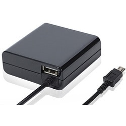 AC充電器 2.4A microUSBケーブル一体型 1.8m＋USB-A×1 ブラック IACU-SP02KN