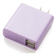 iPhone・iPad・スマートフォン対応 2.4A出力 2ポートAC充電器 バイオレット IACU2-024VN