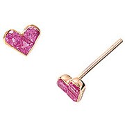 K18PG ルビー 0.60ct ハートピアス 0001811473