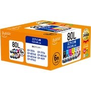 互換インクカートリッジ エプソン IC6CL80L 6色パック(ブラック/シアン/マゼンタ/イエロー/ライトシアン/ライトマゼンタ) 染料 PLE-E80L-6P