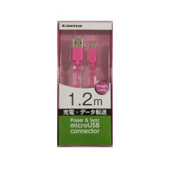 microUSB 充電・同期ケーブル ストレートタイプ 1.2m ピンク KH59SST12P