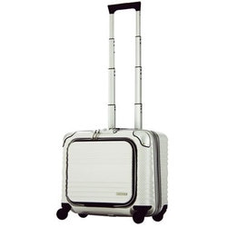 スーツケース 旅行日数目安：2～3泊 32L TSAロック搭載 機内持ち込み可 PC100％・4輪前ポケットビジネスキャリー ラフカーボンホワイトシルバー 6206-44R WHSL