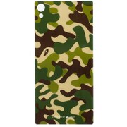 DG-XZ4G3BCFGN [High Grade Glass Screen Protector Xperia Z4 SO-03G用 カモフラージュ Woodland 背面]