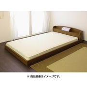 190 [棚 照明付フロアベッド セミダブル SGマーク付 国産ボンネルコイルスプリングマットレス付 ブラウン]