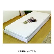 229 [ヘッドレスフロアベッド セミシングル 二つ折りボンネルコイルスプリングマットレス付 ホワイト]