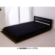 264 [オールレザーデザインパネルフロアベッド ダブル 二つ折りボンネルコイルスプリングマットレス付 ブラック]