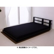 265 [オールレザーデザイン棚付フロアベッド セミシングル SGマーク付 国産ボンネルコイルスプリングマットレス付 ブラック]