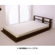 265 [オールレザーデザイン棚付フロアベッド セミダブル SGマーク付 国産ボンネルコイルスプリングマットレス付 ブラウン]