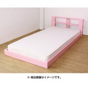 265 [オールレザーデザイン棚付フロアベッド セミシングル SGマーク付 国産ボンネルコイルスプリングマットレス付 ピンク]