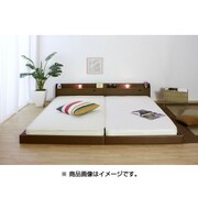 268 [棚 コンセント 照明付フロアベッド WK190 SGマーク付 国産ボンネルコイルスプリングマットレス付 ブラウン]