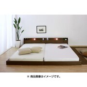 268 [棚 コンセント 照明付フロアベッド WK200 SGマーク付 国産ボンネルコイルスプリングマットレス付 ブラウン]