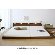 268 [棚 コンセント 照明付フロアベッド WK210 SGマーク付 国産ボンネルコイルスプリングマットレス付 ブラウン]
